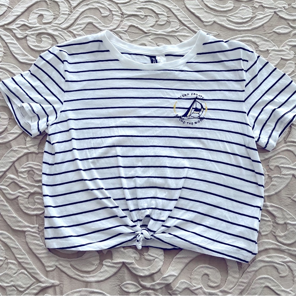 Nautical Crop Top